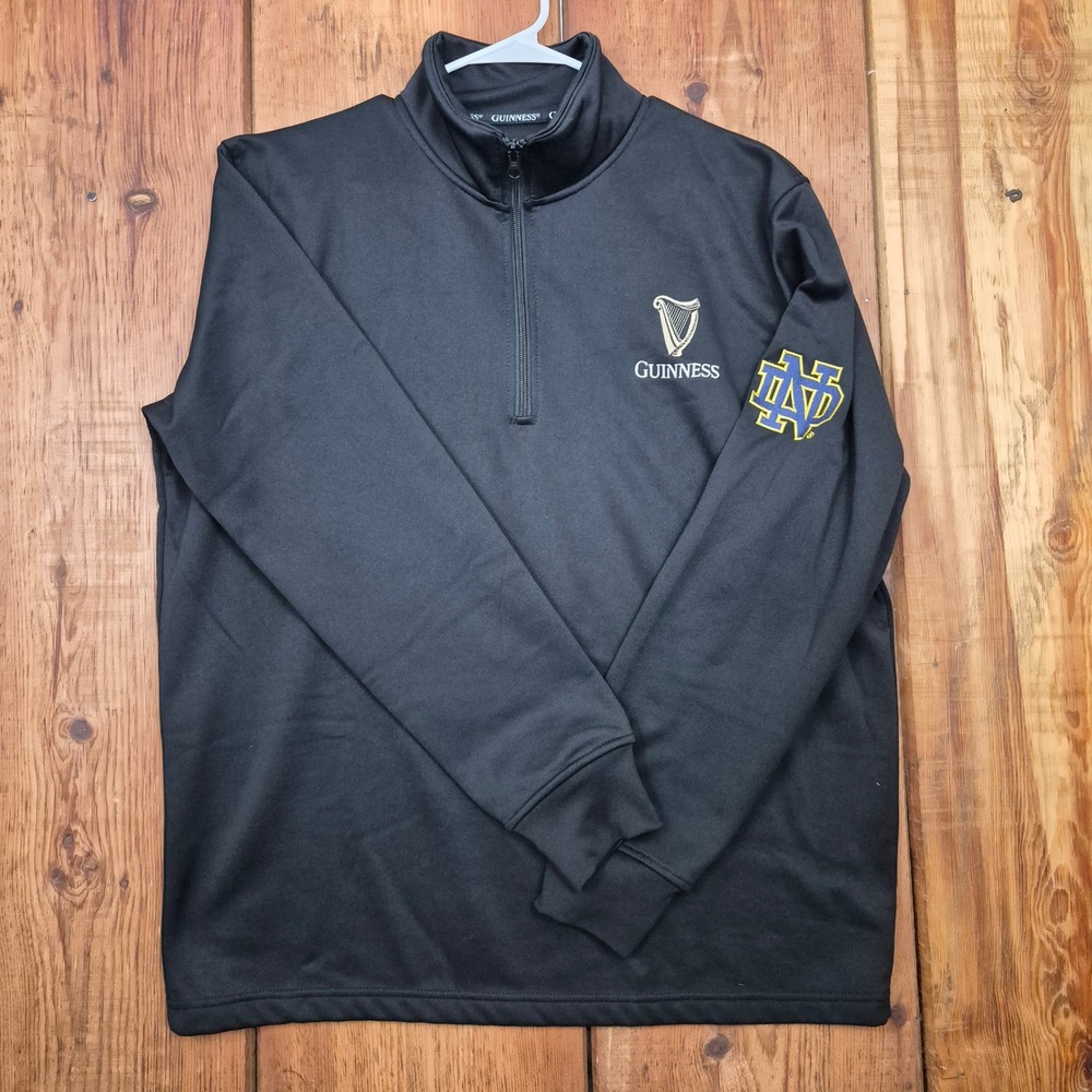 Guinness Notre Dame Fighting Irish Quarter Zip Pullover Black Men's XL